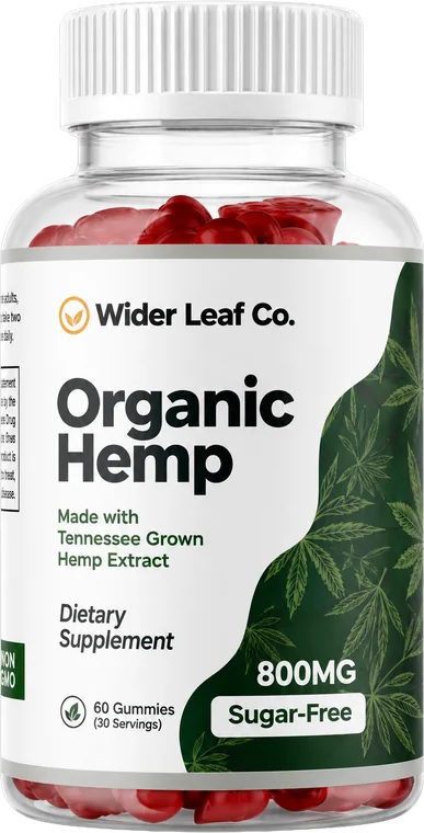 Wilder Leaf Co. Organic Hemp Gummies bottle, 800mg hemp oil extract