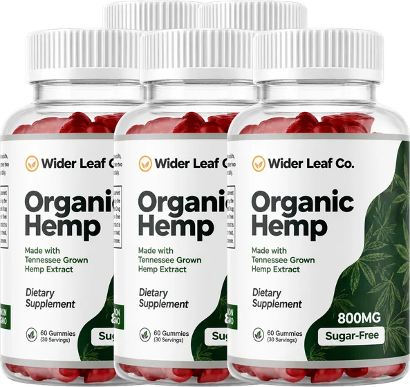Ultimate Pack of five Wilder Leaf Co. Organic Hemp Gummies bottles